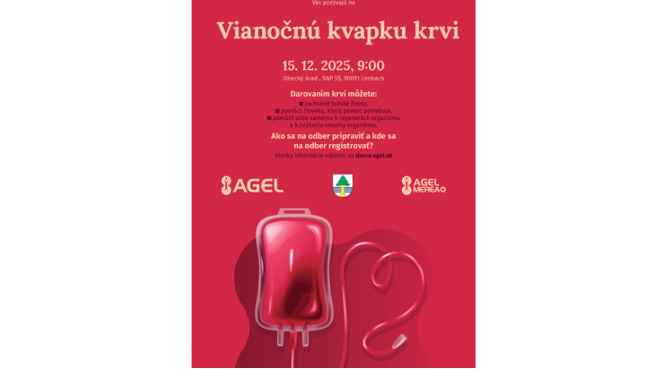 Fotka - Vianočná kvapka krvi v Limbachu 15.12.2025